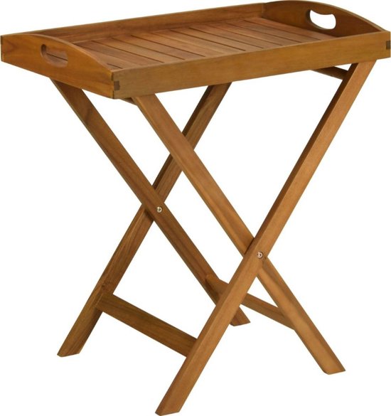 Ambiance Klapptisch - klappbar & mit Tablett - 60 x 42 x 65 cm - Braun Haus & Garten