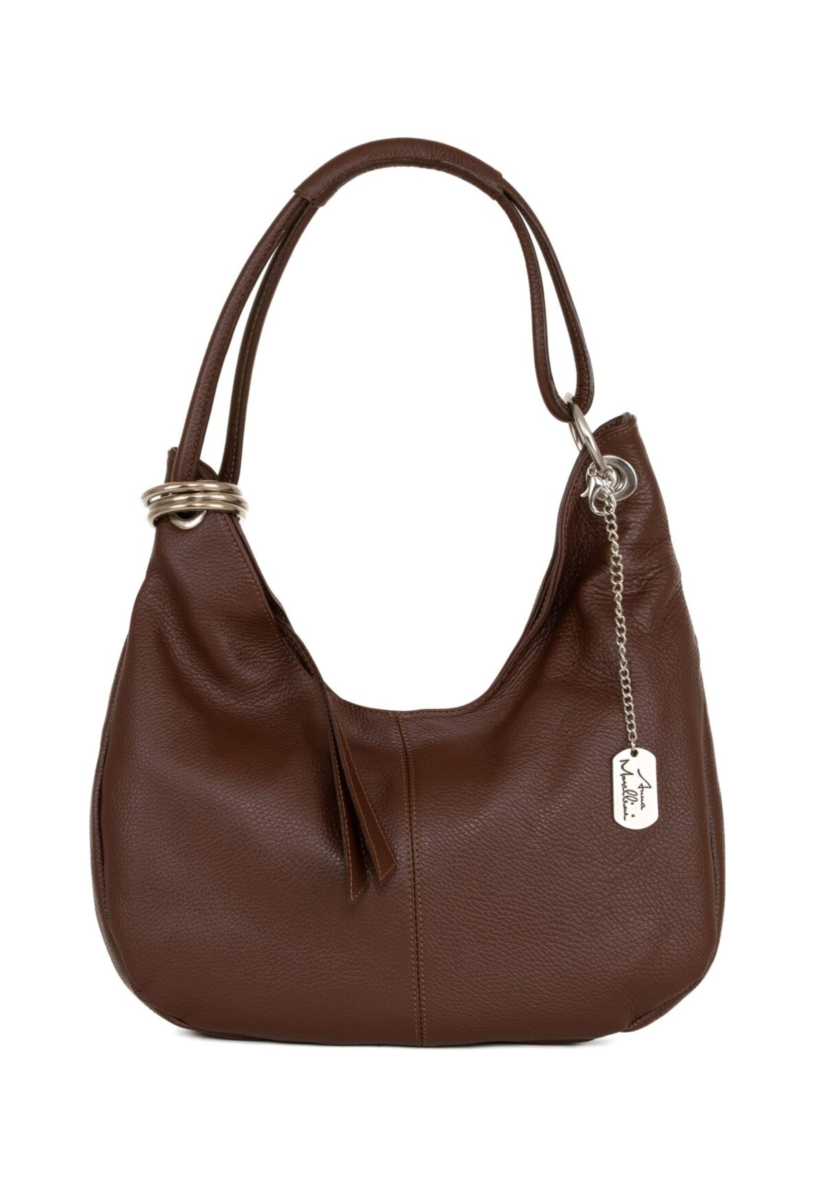 Anna Morellini ALBA Italienischer Leder Shopper - Braun - 38x34x10 cm Kleidung
