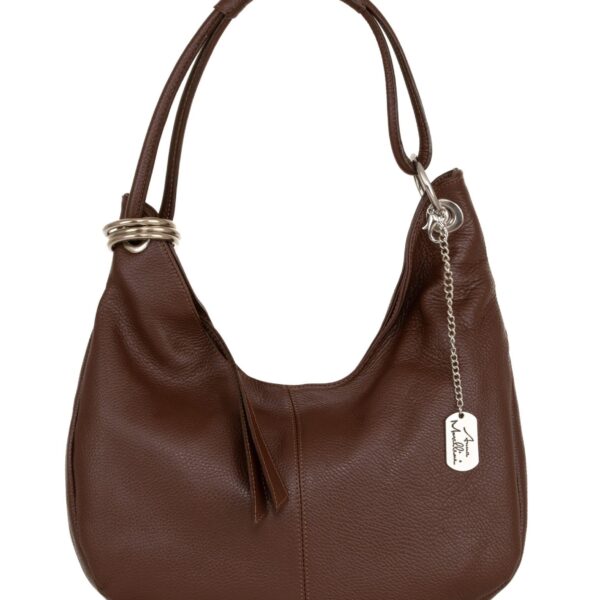 Anna Morellini ALBA Italienischer Leder Shopper - Braun - 38x34x10 cm Kleidung