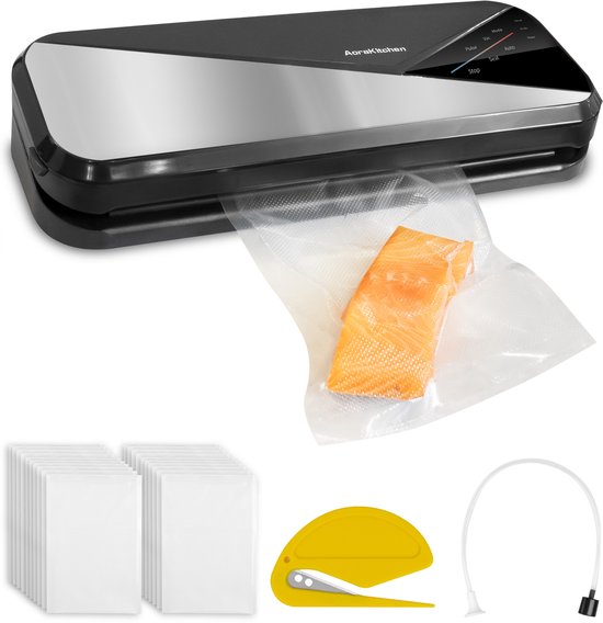 AoraKitchen Vakuumierer - Vakuumiergeräte - 6 Funktionen - Inkl. 20 Vakuumbeutel & Vakuumschlauch Wohnen & Kochen