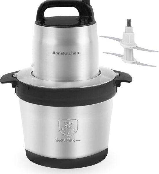 AoraKitchen - Zerkleinerer - Elektrisch - 5 Liter - 2000W - 4 Edelstahl-Messer Wohnen & Kochen