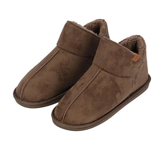Apollo Home Boots Herren-Hausschuhe - Wildleder - Größe 43/44 - Taupe Kleidung