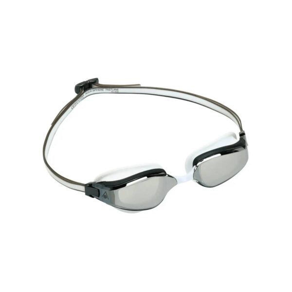 Aqua Sphere Fastlane Schwimmbrille Weiß Grau Silber Spiegelgläser Schwimmen