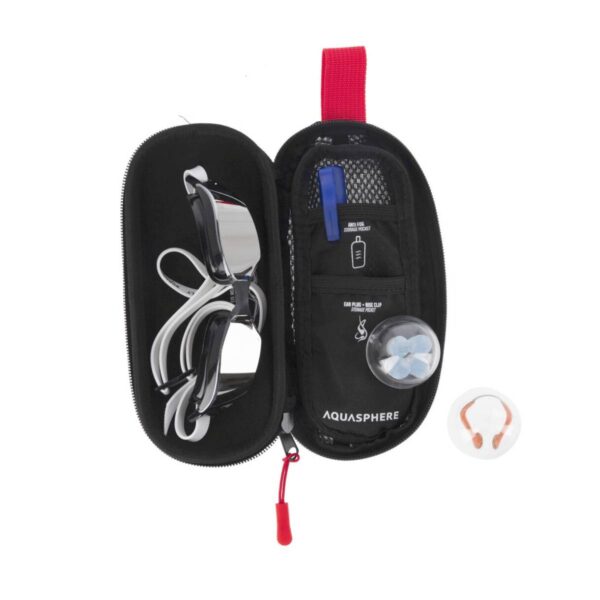 Aquasphere Case Rot Schwarz Goggle Lens Schwimmen