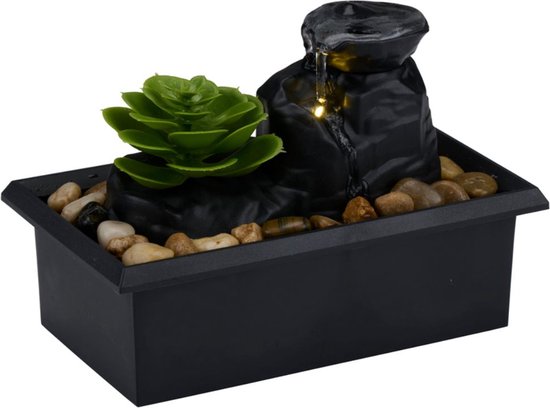 Arti Casa Zimmerbrunnen - Batteriebetriebenes Wasserornament - Inkl. LED-Beleuchtung - 10.5x17.5x12cm Wohnen & Kochen