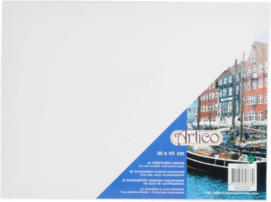 Artico - Leinwand - zum Bemalen - 30 x 40 cm - mit Keilrahmen - Weiß Hobby & Sport