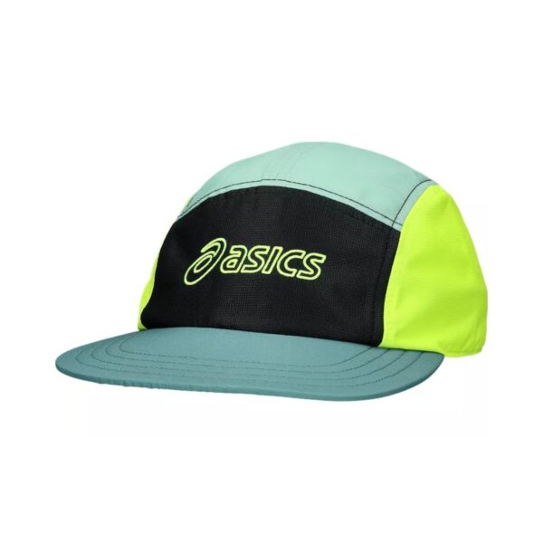 Asics 5 Panel Cap Schwarz Grün Laufen
