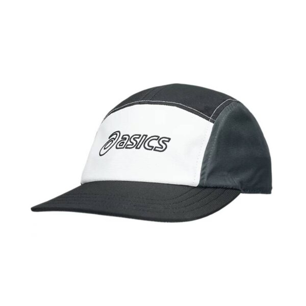 Asics 5 Panel Mütze Schwarz Weiß Laufzubehör