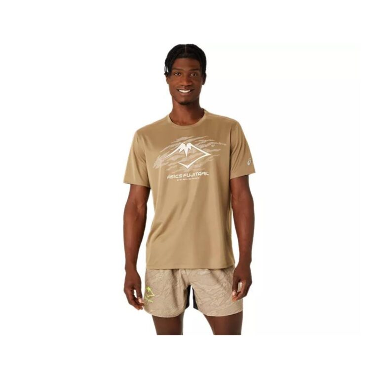 Asics Fujitrail Logo SS Kurzarm-T-Shirt Braun