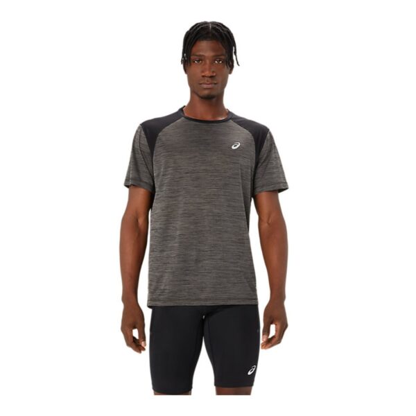 Asics Road SS Top Kurzarm Grau Schwarz