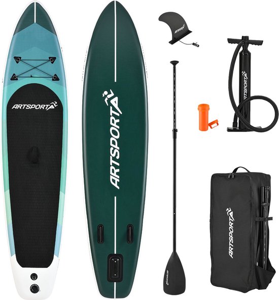 Aufblasbares SUP Board - Blue Wave - inkl. Zubehör Hobby & Sport