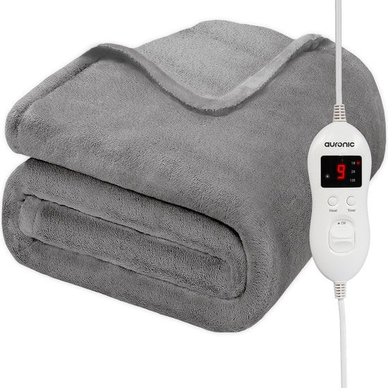 Auronic Electric Blanket - Wärmedecke - 9 Wärmestufen - 2 Personen - 200x150 - Grau Schön & Gesund