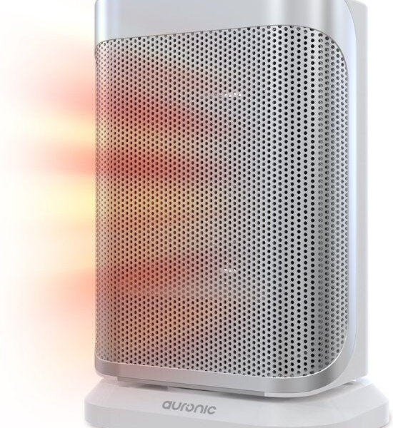 Auronic Electric Heater - Heizlüfter - 2 Stufen - 1500W - LED-Anzeige - Rotierend - Weiß Wohnen & Kochen