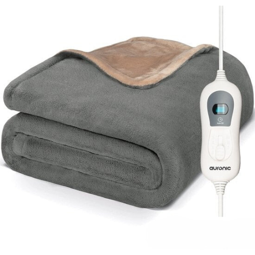 Auronic - Elektrische Heizdecke - 3 Stufen - mit Timer - 160 x 120cm - Grau/Beige Wohnen & Kochen