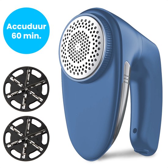 Auronic Elektrischer Fusselentferner - Kabelloser Fusselentferner - Akkulaufzeit 60 Minuten - Fusselentferner - 2 Extra-Aufsätze - Blau Wohnen & Kochen
