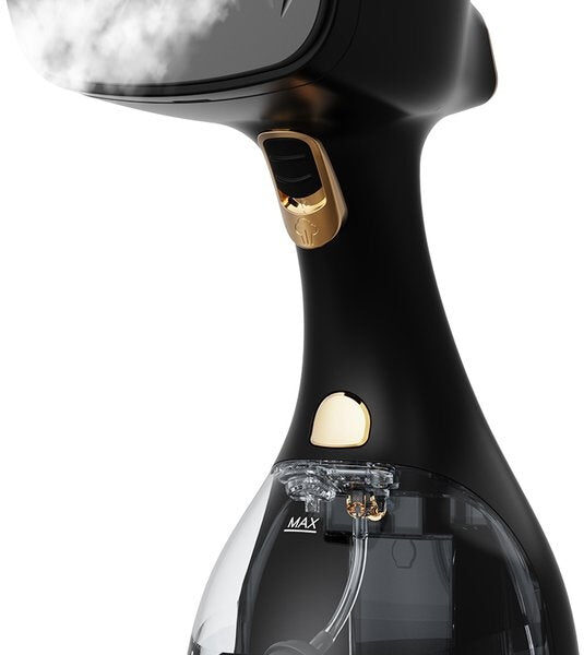 Auronic - Handdampfreiniger - für Kleidung und Möbel - entfernt 99% der Bakterien - 300ml - Schwarz