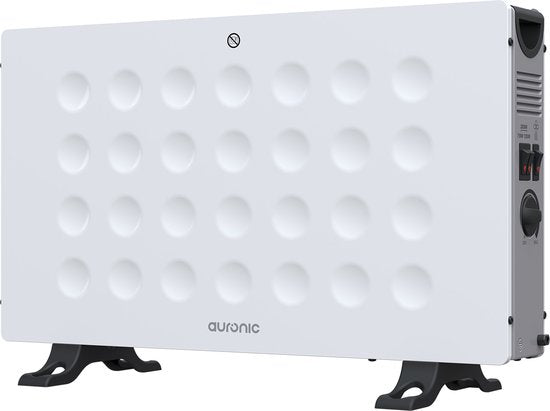 Auronic Heizkonvektor - 2000W - Eingebautes Gebläse - Elektrisches Heizgerät - Mit Thermostat - Heizgerät - Weiß Wohnen & Kochen