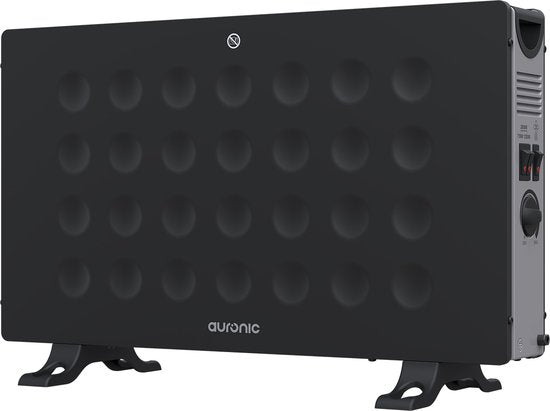 Auronic Konvektor-Heizung - 2000W - Eingebauter Ventilator - Elektrische Heizung - Mit Thermostat - Heizgerät - Schwarz Wohnen & Kochen