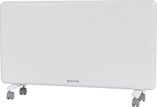 Auronic Konvektorheizung - 2000W - Elektroheizung - 3 Stufen - Metallheizkörper - Freistehend - Räder - Weiß Wohnen & Kochen