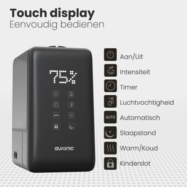 Auronic Luftbefeuchter - 3 Wärmestufen - 6L Tankkapazität - 70m2 - Wasserfilter inklusive - Schwarz Wohnen & Kochen