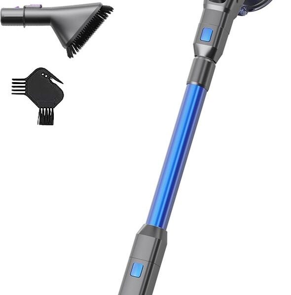 Auronic Stick Staubsauger - Kabellos - Beutellos - Akkubetrieben - Freistehend - 220 W - Grau/Blau Wohnen & Kochen
