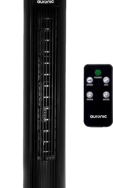 Auronic Tower Fan - Standventilator mit Fernbedienung - Timer - 50W - 45dB - 74cm - Schwarz Wohnen & Kochen