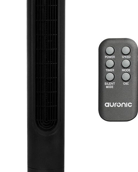 Auronic Tower Fan - Standventilator mit Fernbedienung - Timer - 55W - 45dB - 118cm - Schwarz Wohnen & Kochen
