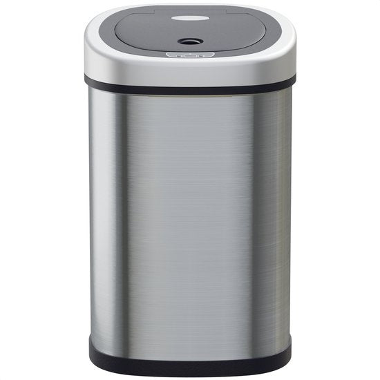 Avalo - Abfalleimer/ Mülleimer - mit Bewegungssensor - 50L - Edelstahl - Silber
