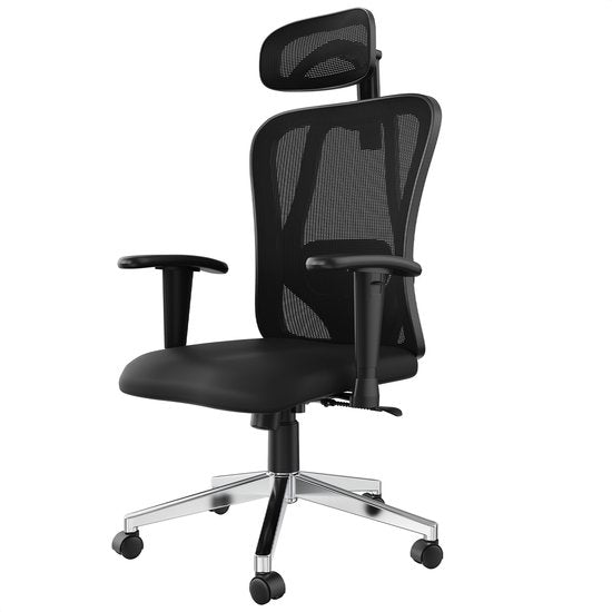 Avalo Ergonomischer Bürostuhl mit Kopfstütze - NEN1335 - Bürostühle für Erwachsene - Bürostuhl - Inkl. 2 Satz kratzfester Räder für harte / weiche Böden Wohnen & Kochen