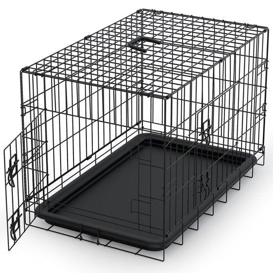 Avalo - Hundebox XXL - Faltbarer Käfig - 2 Türen - 122x74x80 CM - Schwarz Wohnen & Kochen