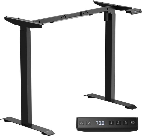 Avalo - Schreibtischgestell - Elektrisch - Verstellbar - für Tischplatte 60-80 x 100-160cm - Stahl - Schwarz Wohnen & Kochen