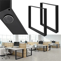 B-Ware Tischbeine Tischgestell 2er Set U-Design 60x72 cm Schwarz aus Stahl 6911