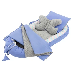 Babynest Set 5 Tlg. 90x50 cm Walmuster aus Baumwolle Joyz 7072