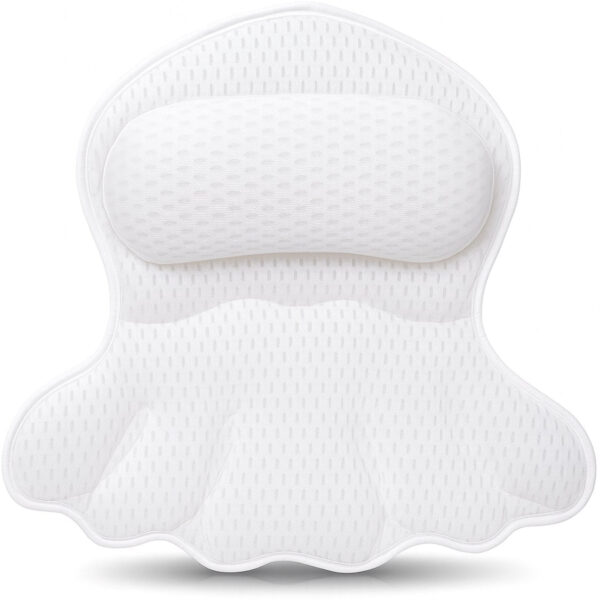 Badekissen für die Badewanne 17x17 cm - Weiß - Ergonomisches und komfortables Nacken- und Kopfstützkissen - Alyze Wohnen & Kochen