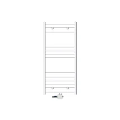 Badheizkörper Mittelanschluss 600x1200 mm Weiß gebogen mit Universal Anschlussgarnitur LuxeBath 586