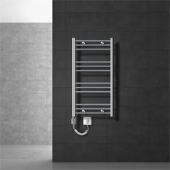 Elektrischer Badheizkörper mit Heizstab 600W 500x800 mm Chrome gerade mit Seitenanschluss LuxeBath 586