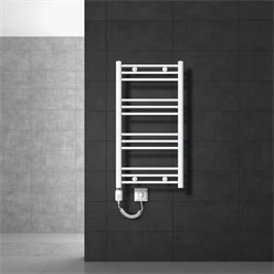 Elektrischer Badheizkörper mit Heizstab 300W 500x800 mm Weiß gerade mit Seitenanschluss LuxeBath 586