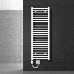 Elektrischer Badheizkörper mit Heizstab 1200W 500x1500 mm Weiß gerade mit Seitenanschluss LuxeBath 586