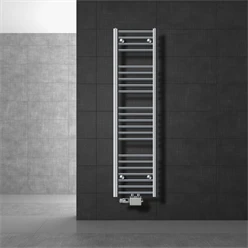 Badheizkörper Mittelanschluss 300x1400 mm Chrome gerade mit Universale Anschlussgarnitur LuxeBath 586