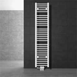 Badheizkörper Mittelanschluss 300x1800 mm Weiß gerade mit Boden Anschlussgarnitur LuxeBath 586