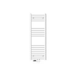 Badheizkörper Mittelanschluss 400x1200 mm Weiß gebogen mit Boden Anschlussgarnitur LuxeBath 586