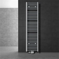 Badheizkörper Mittelanschluss 400x1800 mm Chrome gerade mit Universale Anschlussgarnitur LuxeBath 586