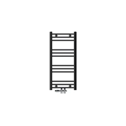 Badheizkörper Mittelanschluss 400x800 mm Anthrazit gebogen mit Boden Anschlussgarnitur LuxeBath 586