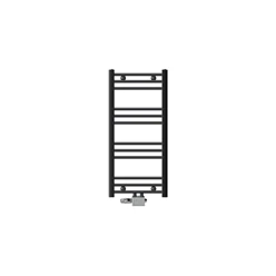 Badheizkörper Mittelanschluss 400x800 mm Anthrazit gebogen mit Universale Anschlussgarnitur LuxeBath 586