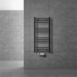 Badheizkörper Mittelanschluss 400x800 mm Anthrazit gerade mit Universale Anschlussgarnitur LuxeBath 586