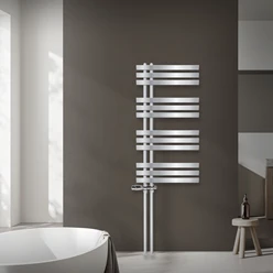 Badheizkörper Mittelanschluss 500x1000 mm Chrome mit Boden Anschlussgarnitur LuxeBath 586
