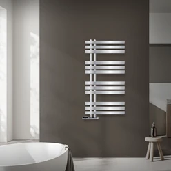 Badheizkörper Mittelanschluss 500x1000 mm Chrome mit Wand Anschlussgarnitur LuxeBath 586