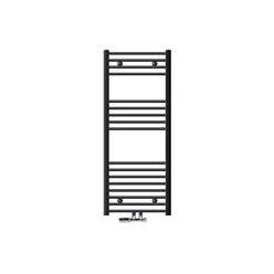 Badheizkörper Mittelanschluss 500x1200 mm Anthrazit gerade mit Wand Anschlussgarnitur LuxeBath 586