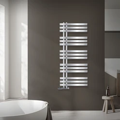 Badheizkörper Mittelanschluss 500x1200 mm Chrome mit Wand Anschlussgarnitur LuxeBath 586
