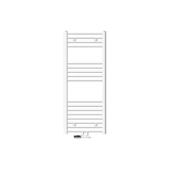 Badheizkörper Mittelanschluss 500x1200 mm Weiß gebogen mit Wand Anschlussgarnitur LuxeBath 586